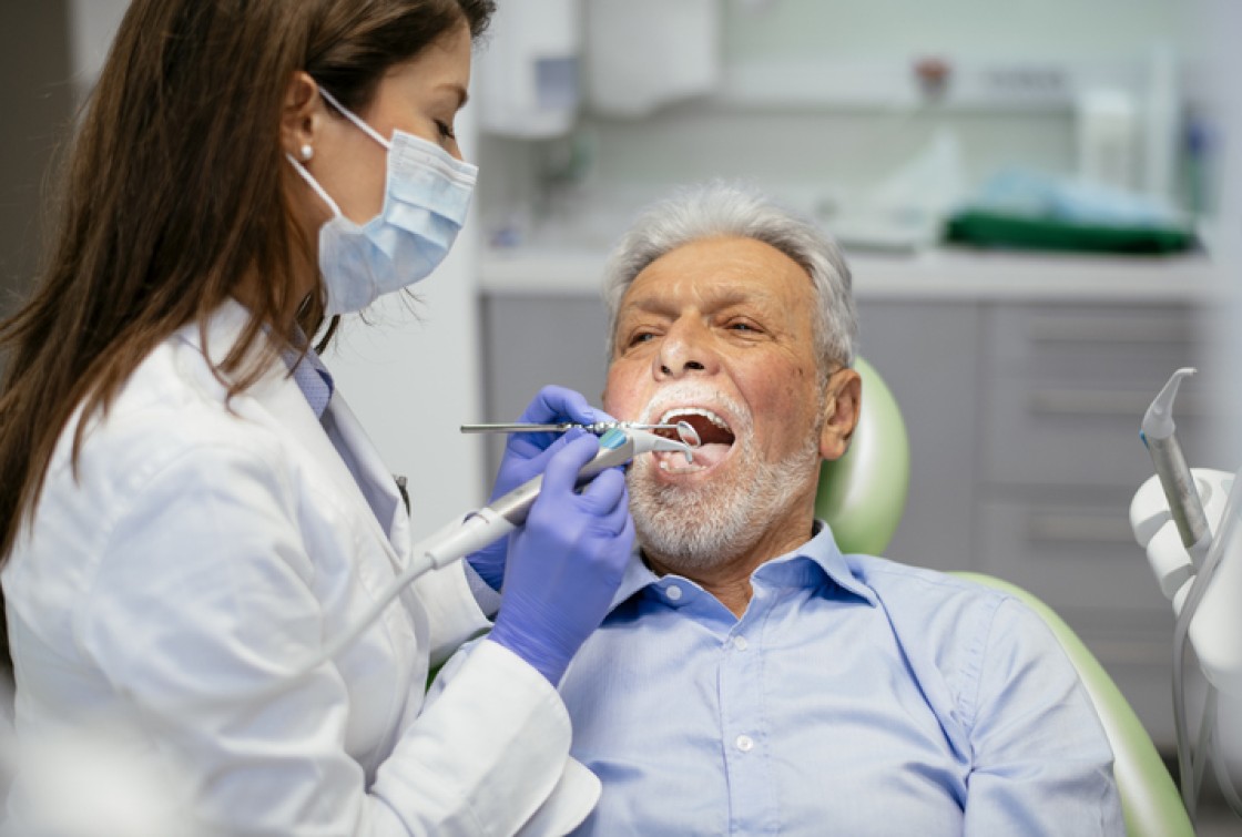 elderly dental patient during appointment