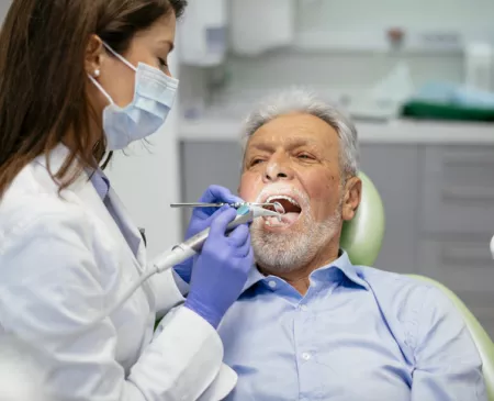 elderly dental patient during appointment