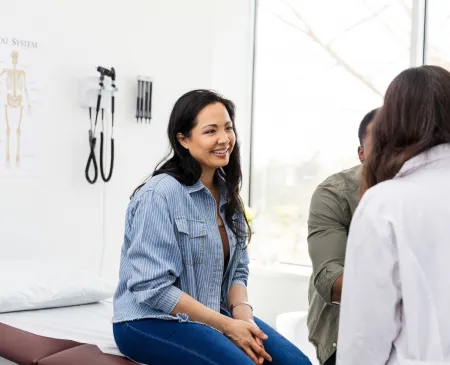 Middle-aged patient receiving care