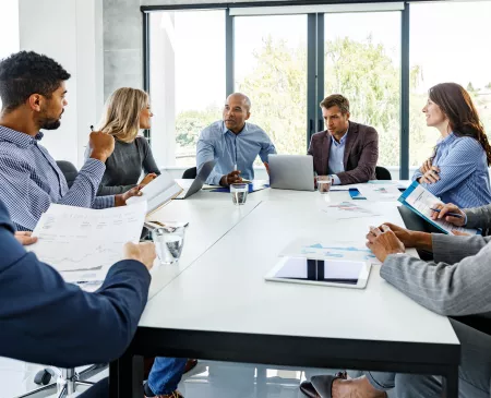 coworkers meeting