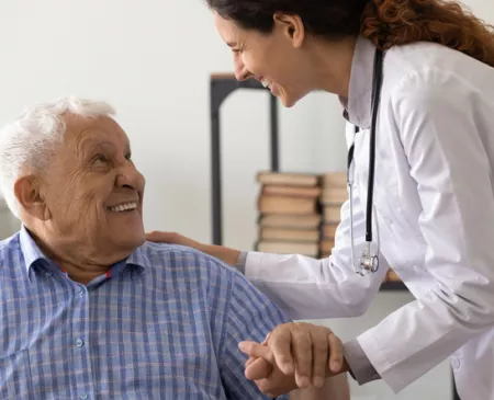 doctor with older patient