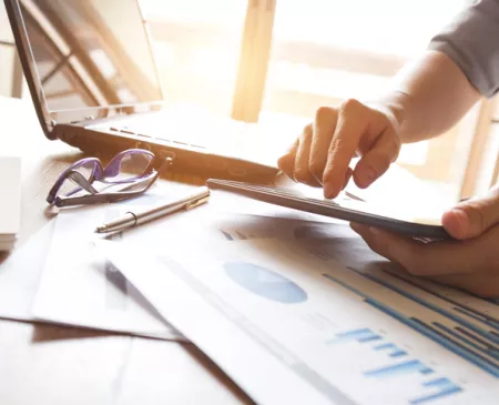 person reviewing data